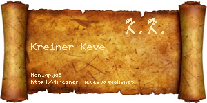 Kreiner Keve névjegykártya